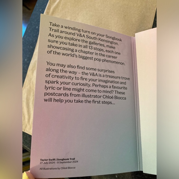 Taylor Swift Eras Tour V&A Museum London Songbook Trail 8 Postcard ‘Concertina’ - Picture 4 of 9